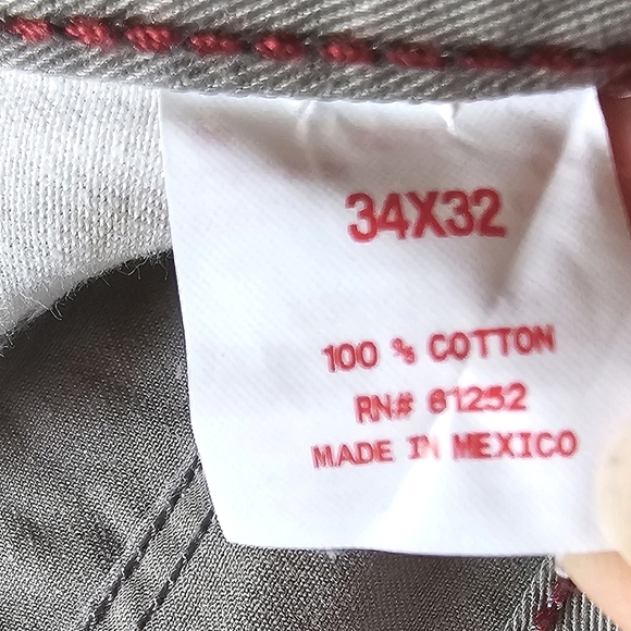 ARIZONA Men's Slim Straight 100% Cotton Gray Pants - Picture 5 of 11